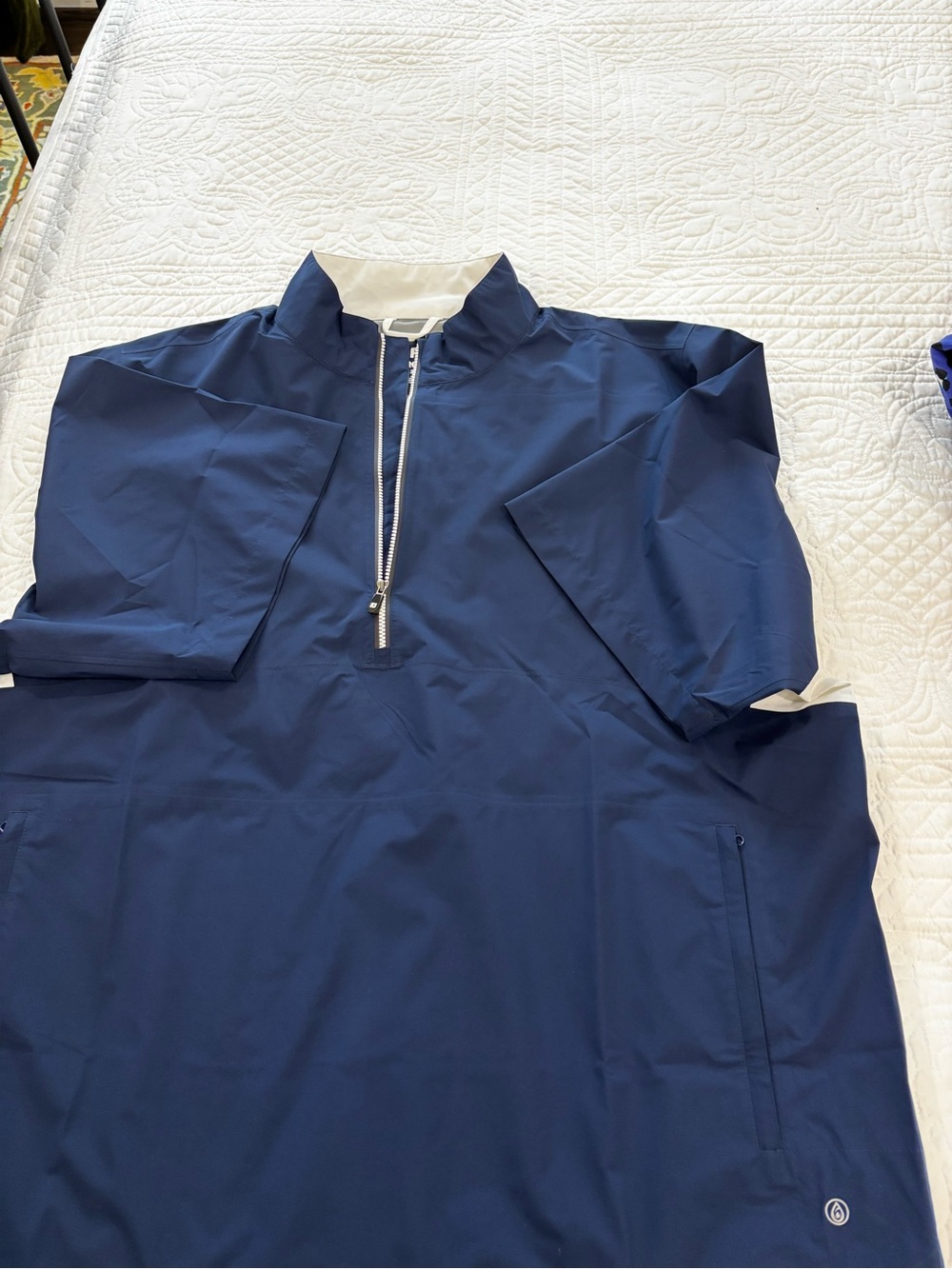 Men's FootJoy Golf Rain Gear Navy Half-Zip Windbreaker Jacket